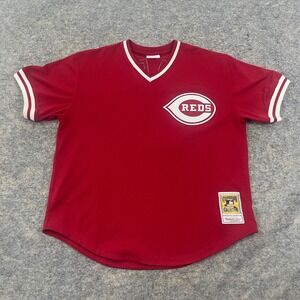 Mitchell & Ness Chris Sabo Cincinnati Reds BP Jersey 1990 #17 Red Adult 48/XL
